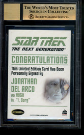 2011 Star Trek Next Generation Autograph Jonathan Del Arco Limited Auto BGS 9.5